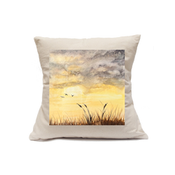 Custom Printed Natural Canvas Pillowcase with Zipper 18"x18"