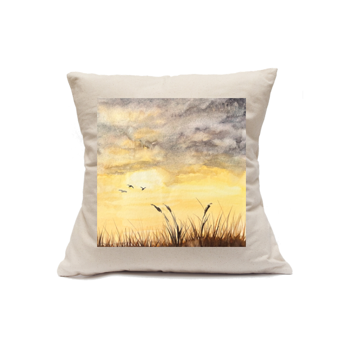 Custom Printed Natural Canvas Pillowcase with Zipper 18"x18"