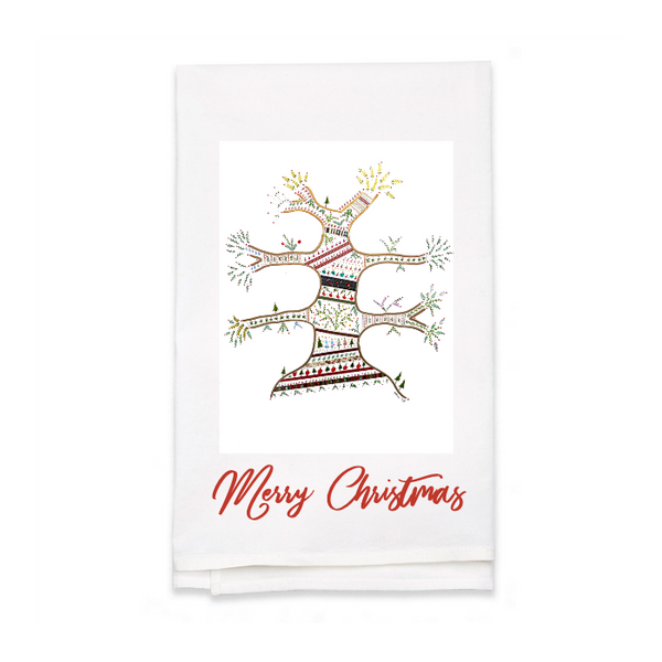 Personalized White Flour Sack Tea Towel