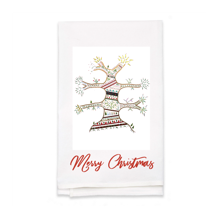Personalized White Flour Sack Tea Towel