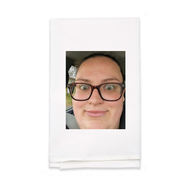 Personalized White Flour Sack Tea Towel