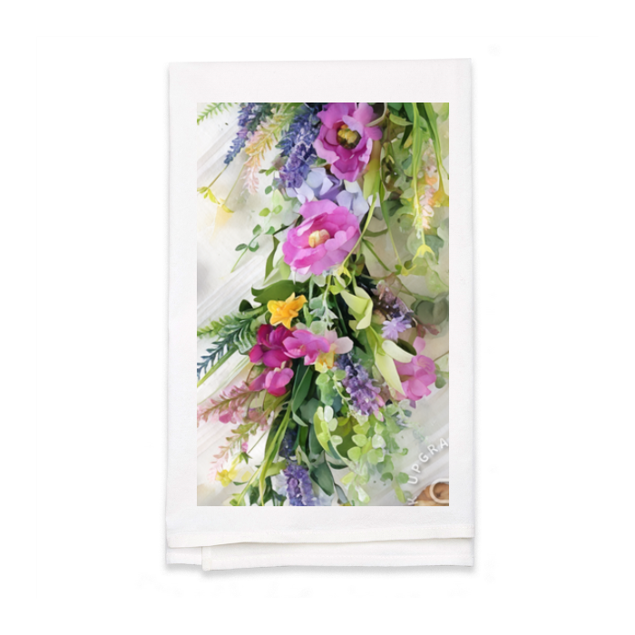 Personalized White Flour Sack Tea Towel