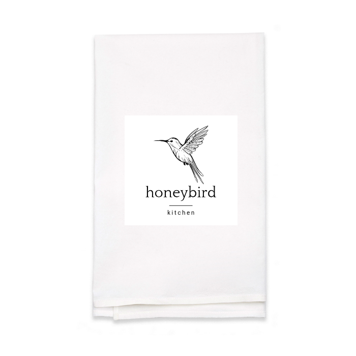 Personalized White Flour Sack Tea Towel