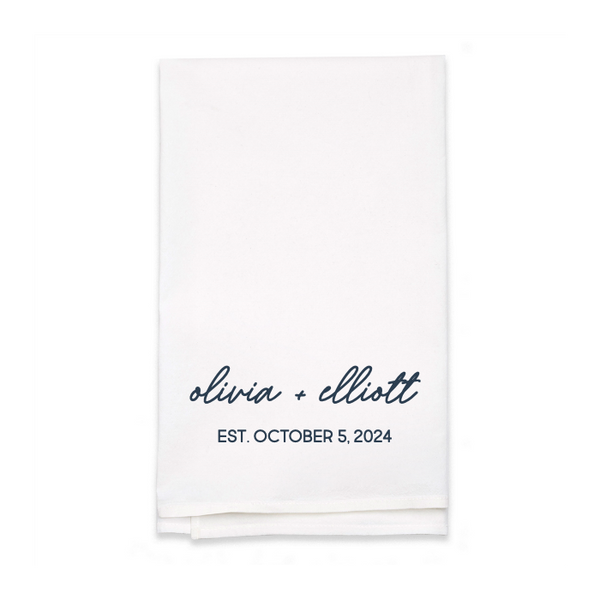Personalized White Flour Sack Tea Towel
