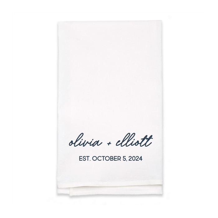 Personalized White Flour Sack Tea Towel