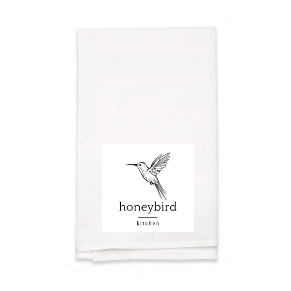 Personalized White Flour Sack Tea Towel