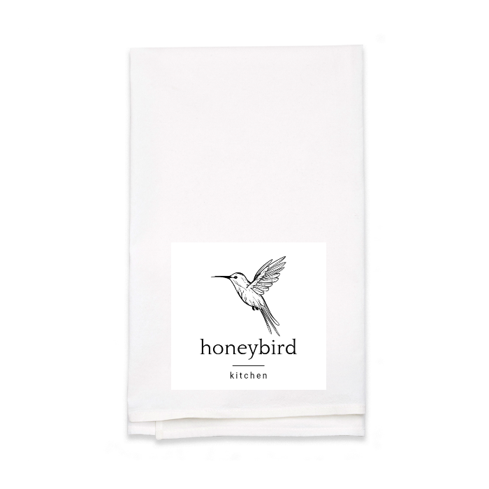 Personalized White Flour Sack Tea Towel