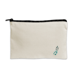Personalized Travel Pouch with Black Zipper