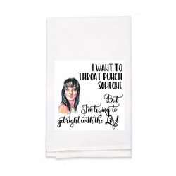 Personalized White Flour Sack Tea Towel