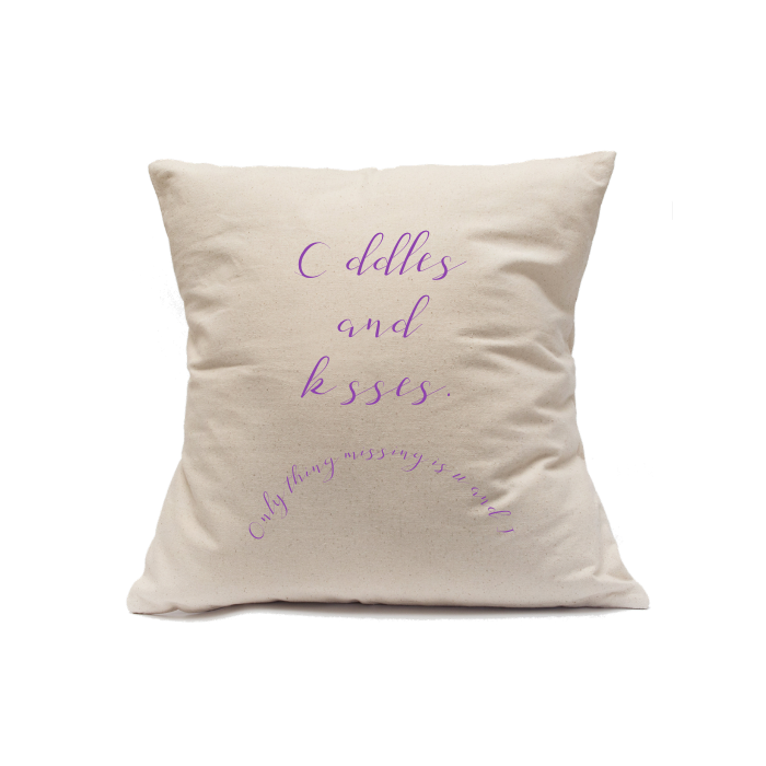 Custom Printed Natural Canvas Pillowcase with Zipper 18"x18"
