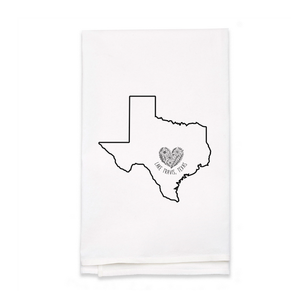 Personalized White Flour Sack Tea Towel