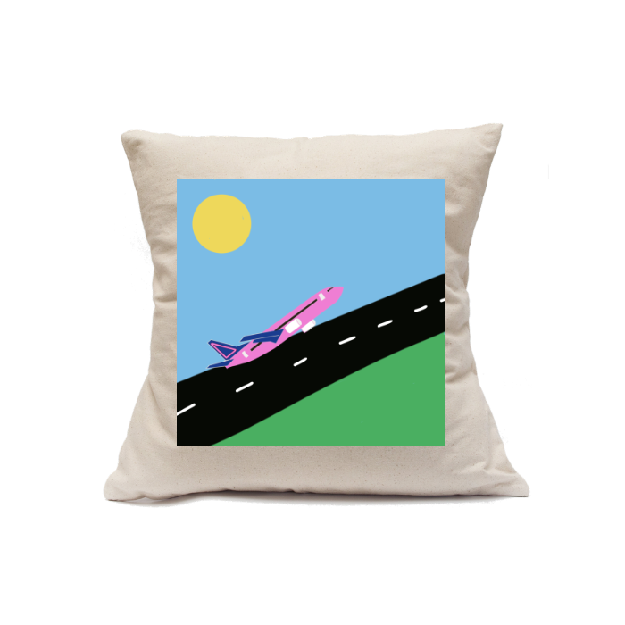 Custom Printed Natural Canvas Pillowcase with Zipper 18"x18"