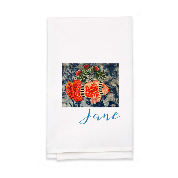 Personalized White Flour Sack Tea Towel
