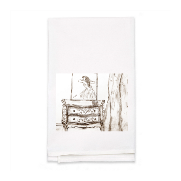 Personalized White Flour Sack Tea Towel