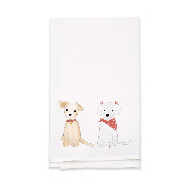 Personalized White Flour Sack Tea Towel