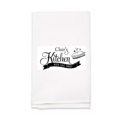Personalized White Flour Sack Tea Towel