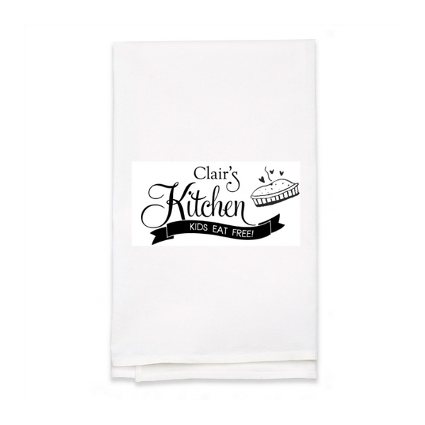 Personalized White Flour Sack Tea Towel