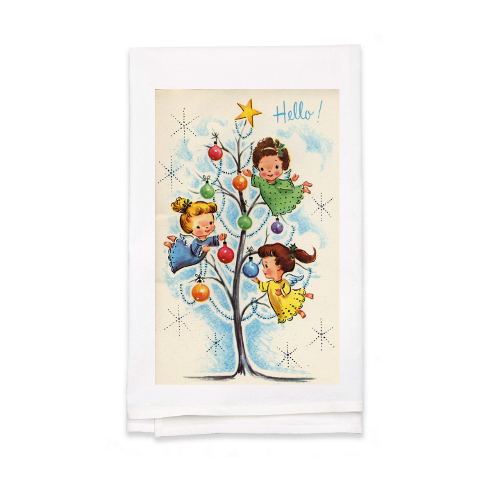 Personalized White Flour Sack Tea Towel