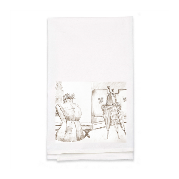 Personalized White Flour Sack Tea Towel