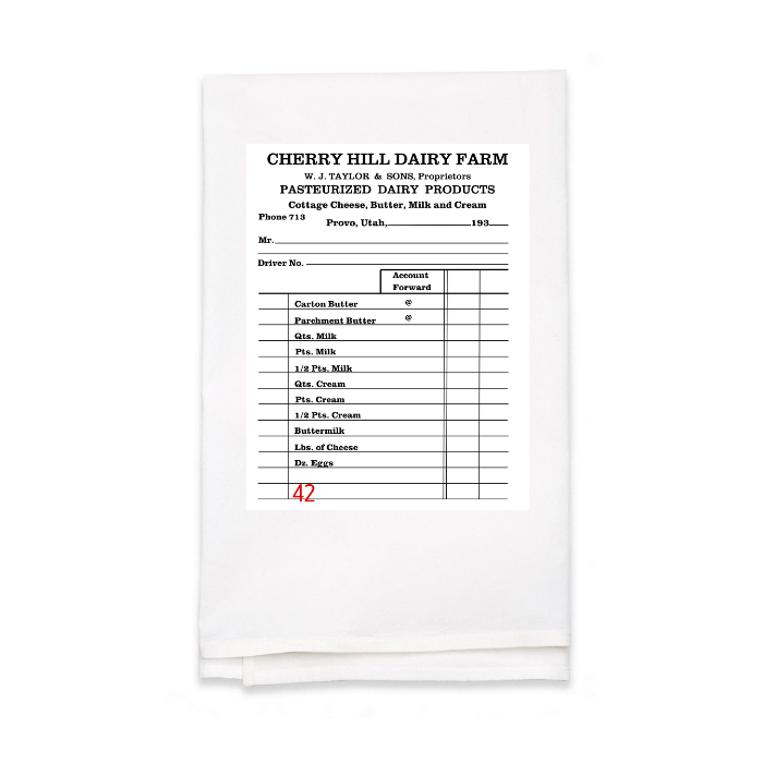Personalized White Flour Sack Tea Towel
