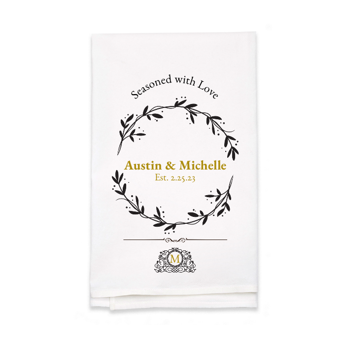 Personalized White Flour Sack Tea Towel