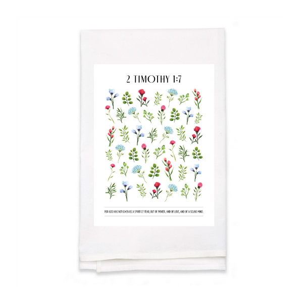 Personalized White Flour Sack Tea Towel