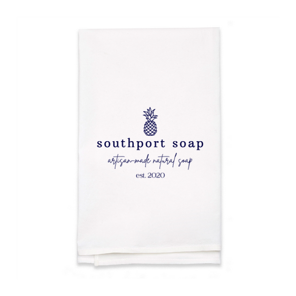 Personalized White Flour Sack Tea Towel