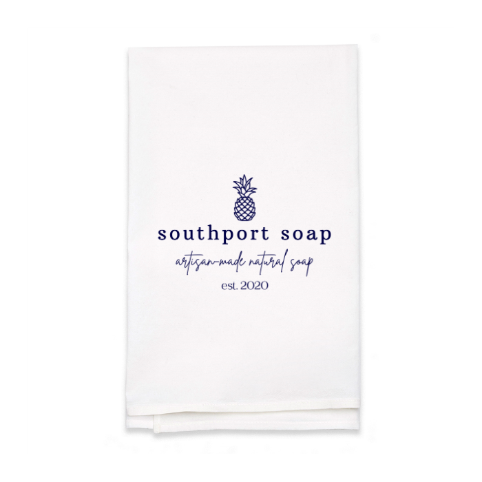 Personalized White Flour Sack Tea Towel
