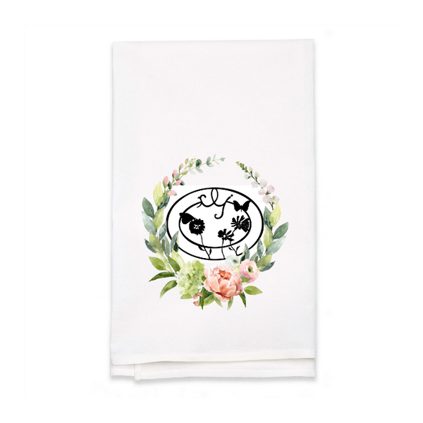 Personalized White Flour Sack Tea Towel
