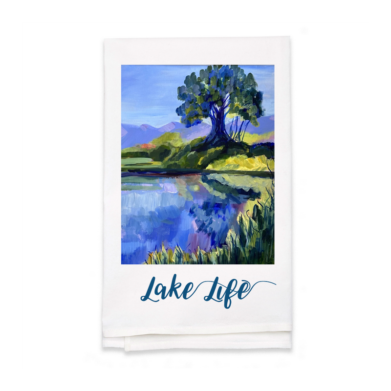 Personalized White Flour Sack Tea Towel