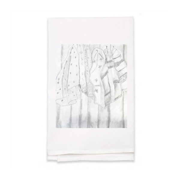 Personalized White Flour Sack Tea Towel