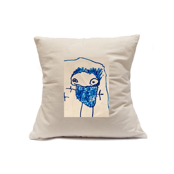 Custom Printed Natural Canvas Pillowcase with Zipper 18"x18"