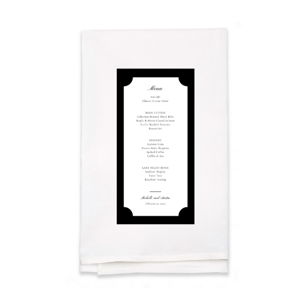 Personalized White Flour Sack Tea Towel