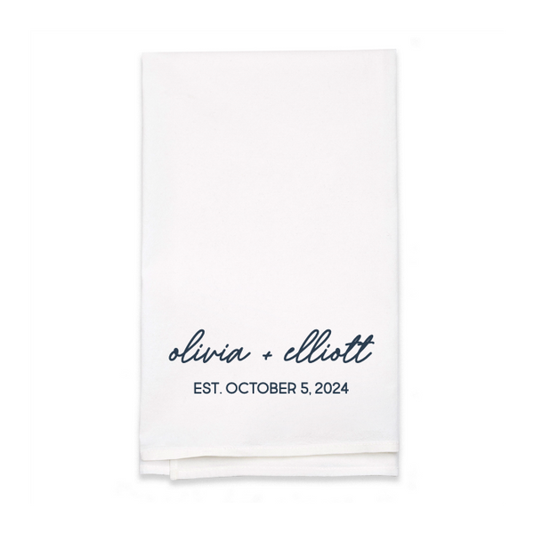 Personalized White Flour Sack Tea Towel