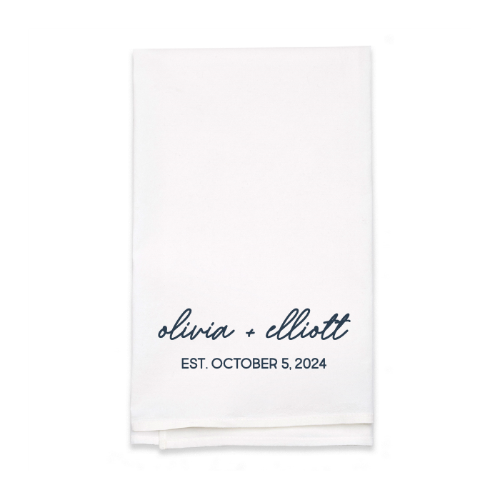 Personalized White Flour Sack Tea Towel