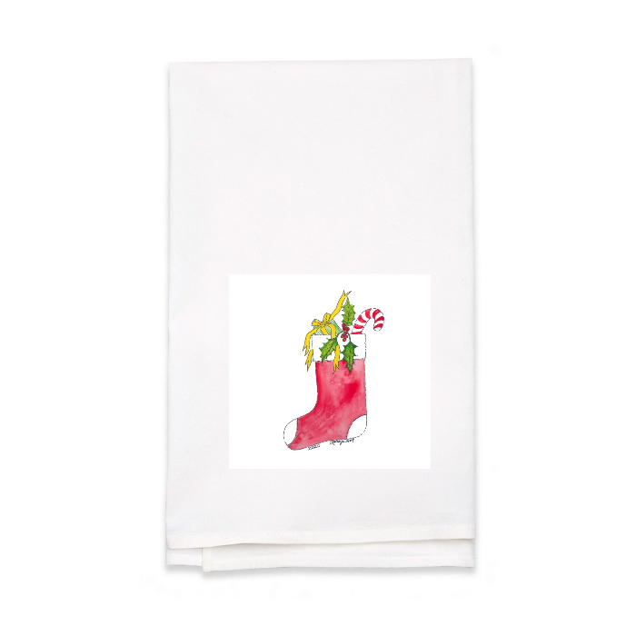Personalized White Flour Sack Tea Towel