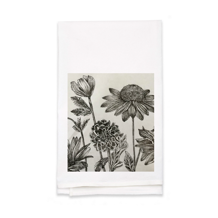 Personalized White Flour Sack Tea Towel