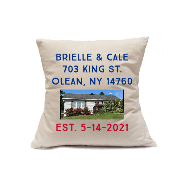 Custom Printed Natural Canvas Pillowcase with Zipper 18"x18"