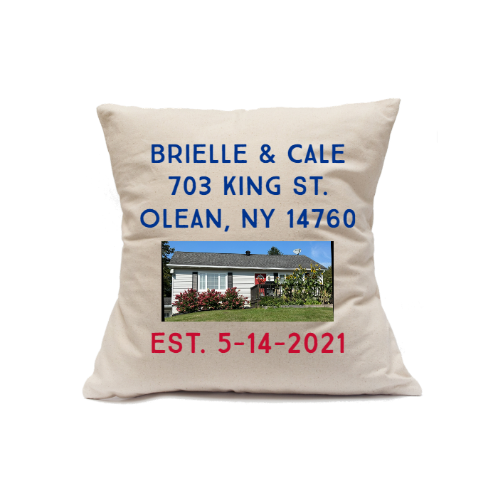 Custom Printed Natural Canvas Pillowcase with Zipper 18"x18"
