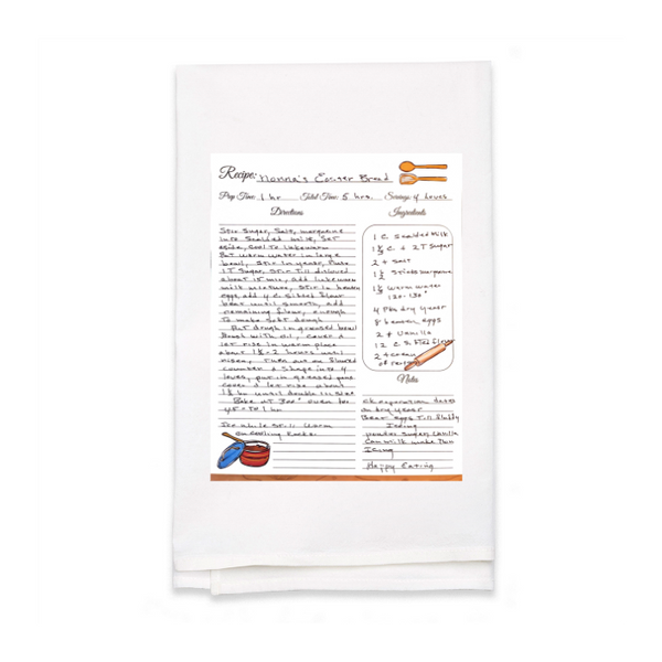 Personalized White Flour Sack Tea Towel