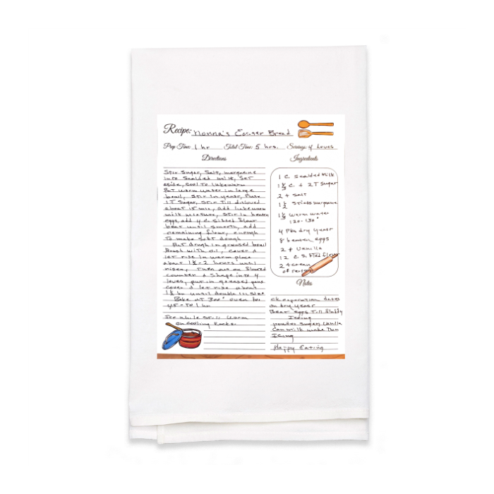 Personalized White Flour Sack Tea Towel