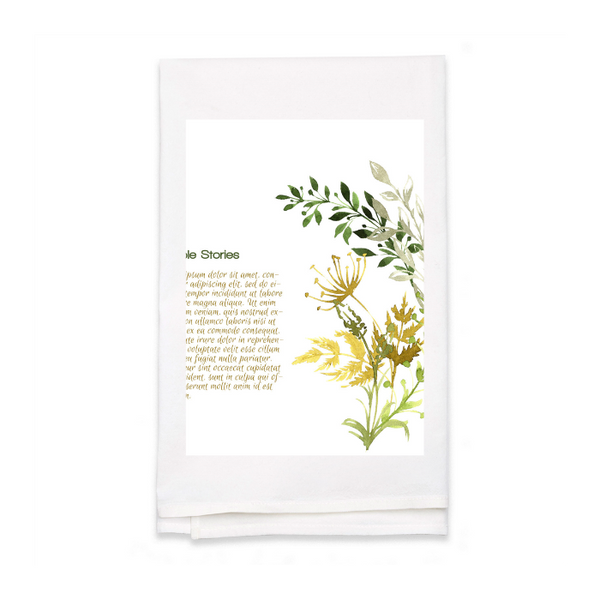 Personalized White Flour Sack Tea Towel