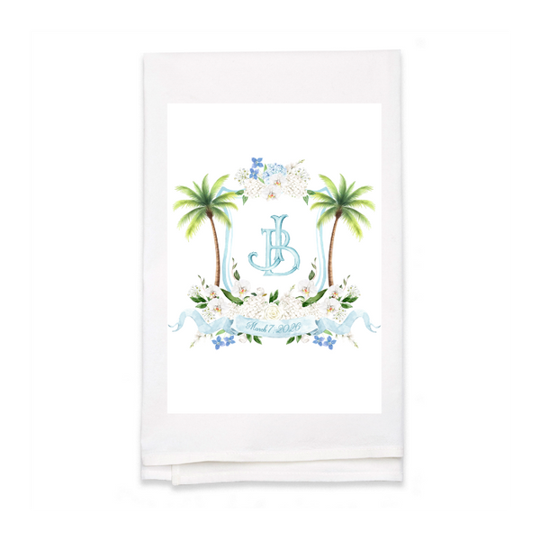 Personalized White Flour Sack Tea Towel