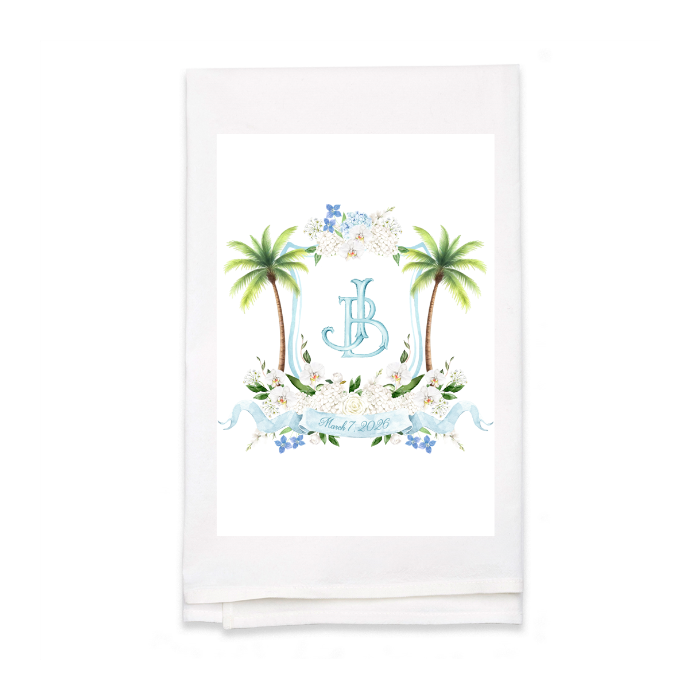 Personalized White Flour Sack Tea Towel