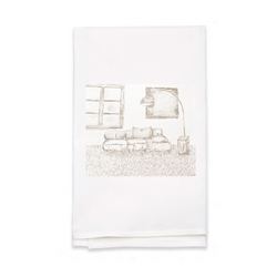 Personalized White Flour Sack Tea Towel