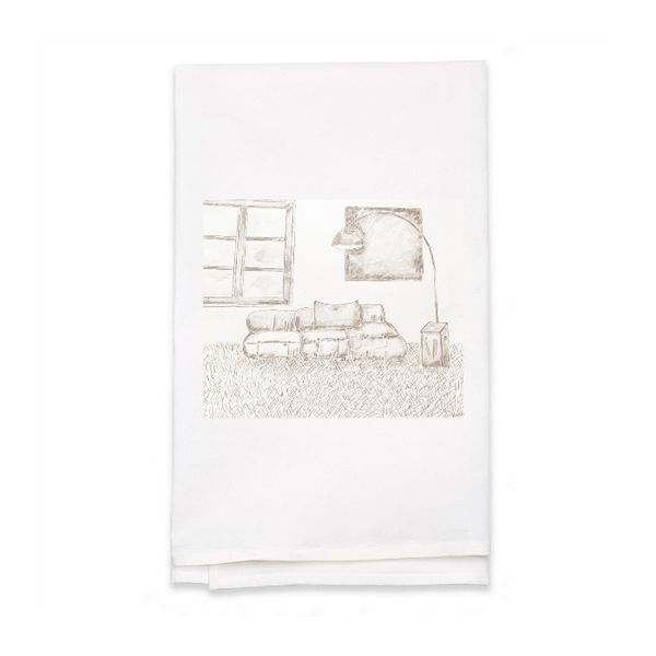 Personalized White Flour Sack Tea Towel