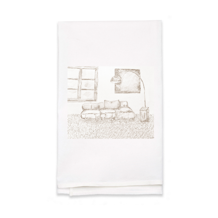 Personalized White Flour Sack Tea Towel