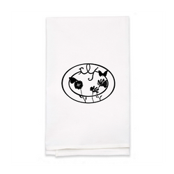 Personalized White Flour Sack Tea Towel