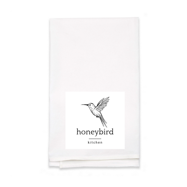 Personalized White Flour Sack Tea Towel