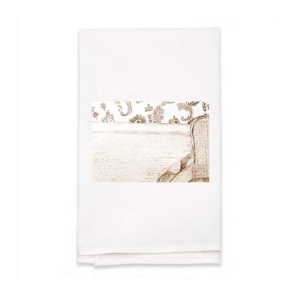 Personalized White Flour Sack Tea Towel